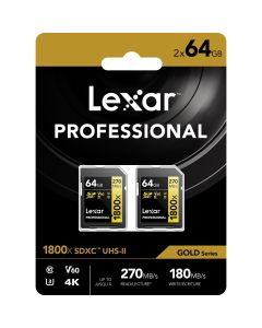 Lexar SD Pro Gold Series UHS-II 1800X 64GB V60 - 2pack